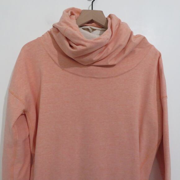 Lululemon Women Sz 8 Blush Peach Stress Less Hoodie Cowl Neck Pullover Sweater - Picture 3 of 8